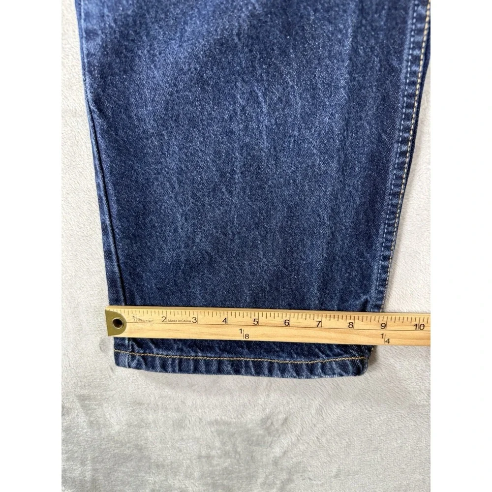 Levis 505 Jeans Mens 38x32 Blue Denim Regular Straight Fit Dark Wash